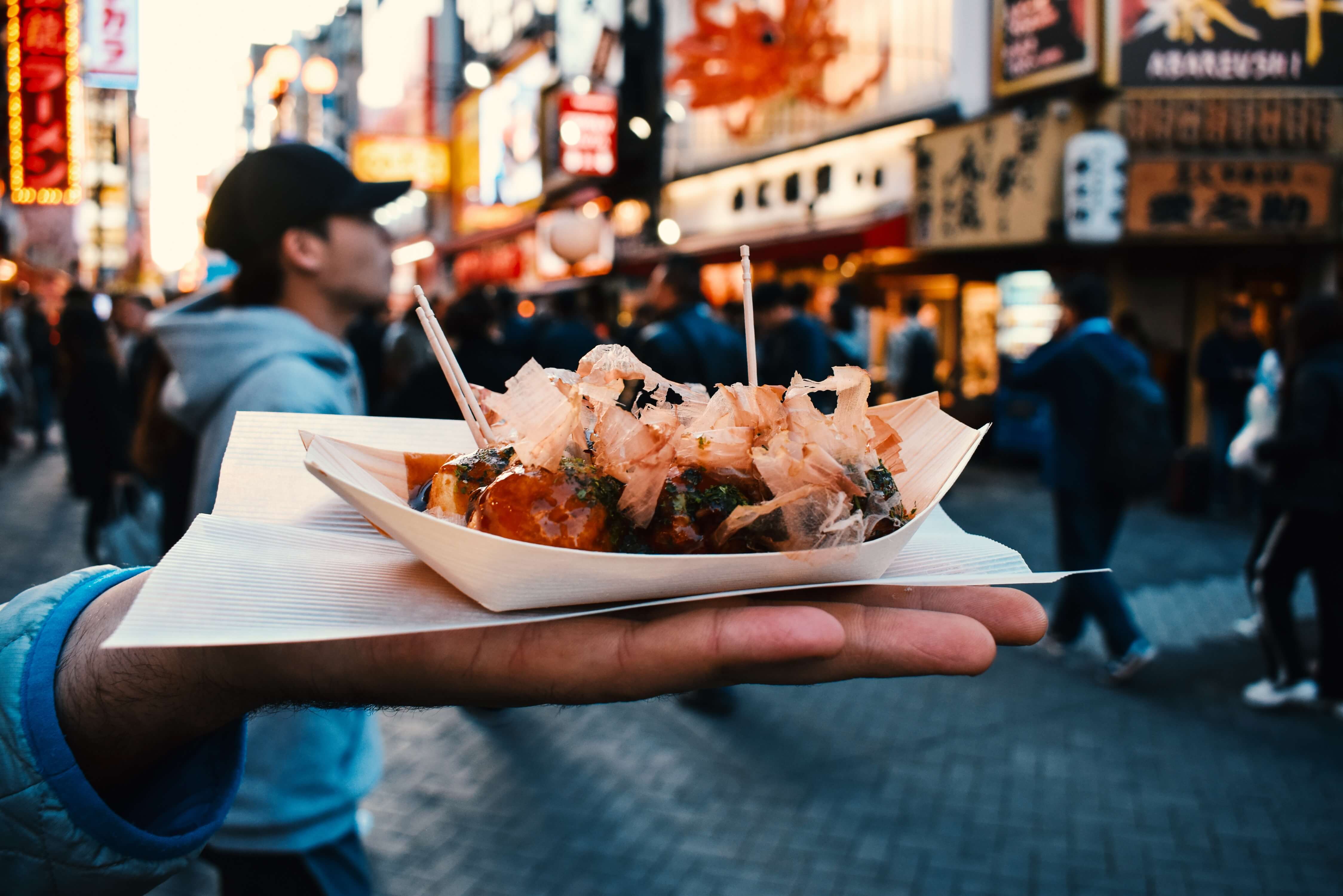 takoyaki, a casual local culinary specialty in Osaka, Japan
