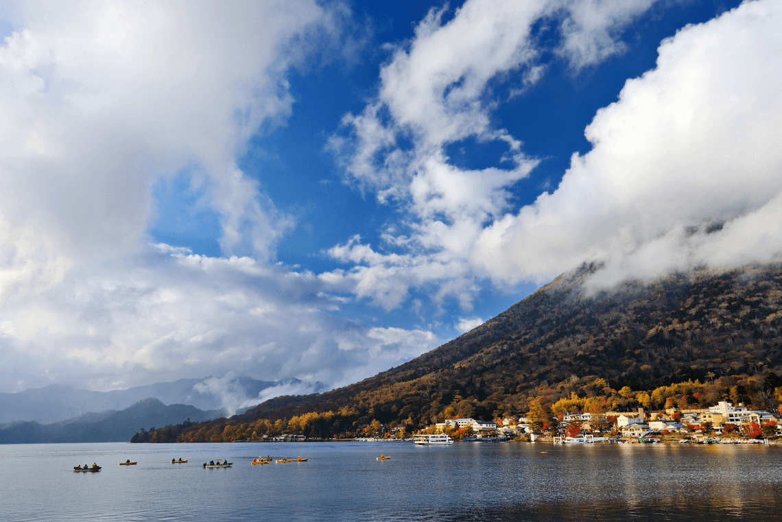 Nikko's Lake Chuzenji and Mount Nantai in fall